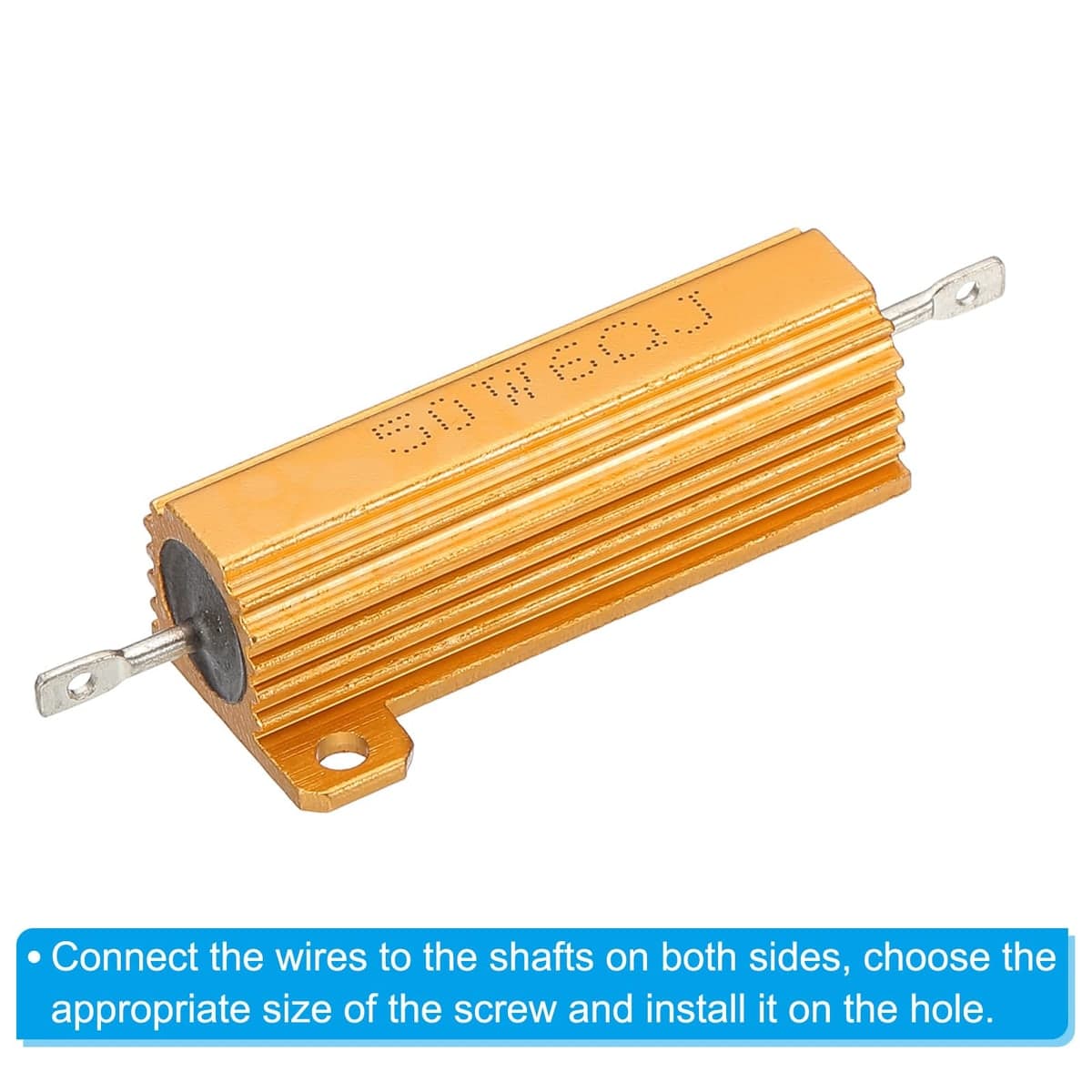 مقاومة قدرة بغلاف ألمنيوم 6Ω قدرة 50W | 6Ω 50W Aluminium Housed Wirewound Power Resistor