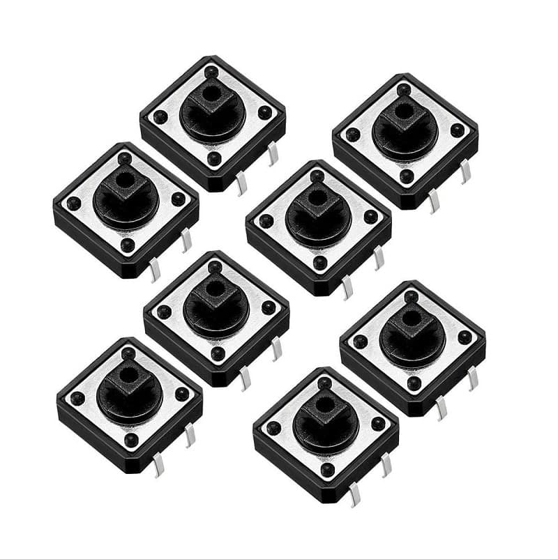 مفتاح ضغط لحظي مقاس 12×12×7.3 ملم بأربعة أطراف | Tactile Push Button Switch, 12x12x7.3mm, 4-Pin
