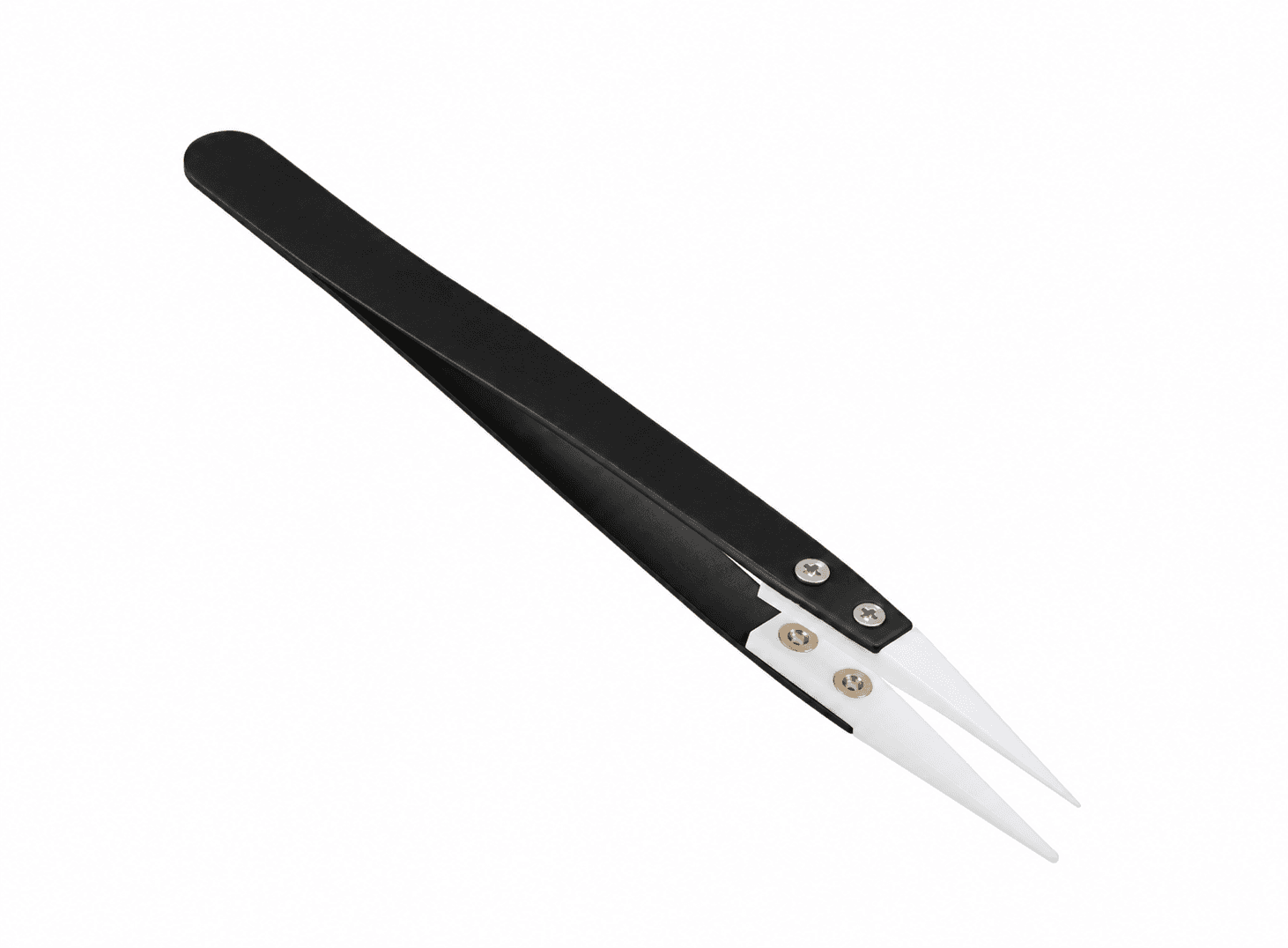 ملقط سيراميك ستانلس ستيل مقاوم للحرارة وغير موصل أسود Y-JM0037B | Ceramic Tweezers