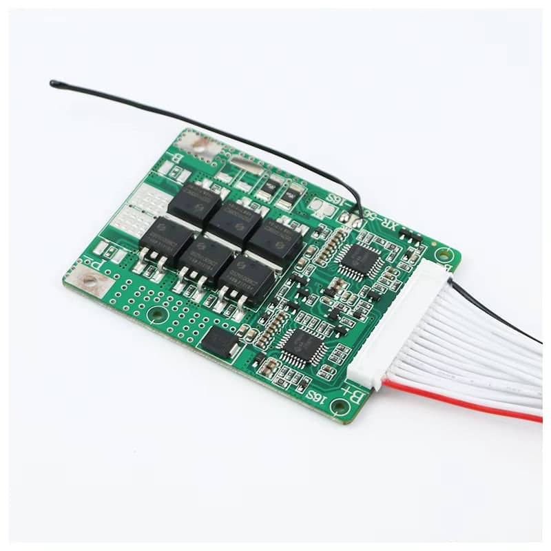 لوحة حماية BMS لحزم ليثيوم 16S بجهد 60V وتيار 30A وذروة 50A مع موازنة | 16S 60V 30A BMS Lithium Battery Protection Board with Balancer, 50A Peak