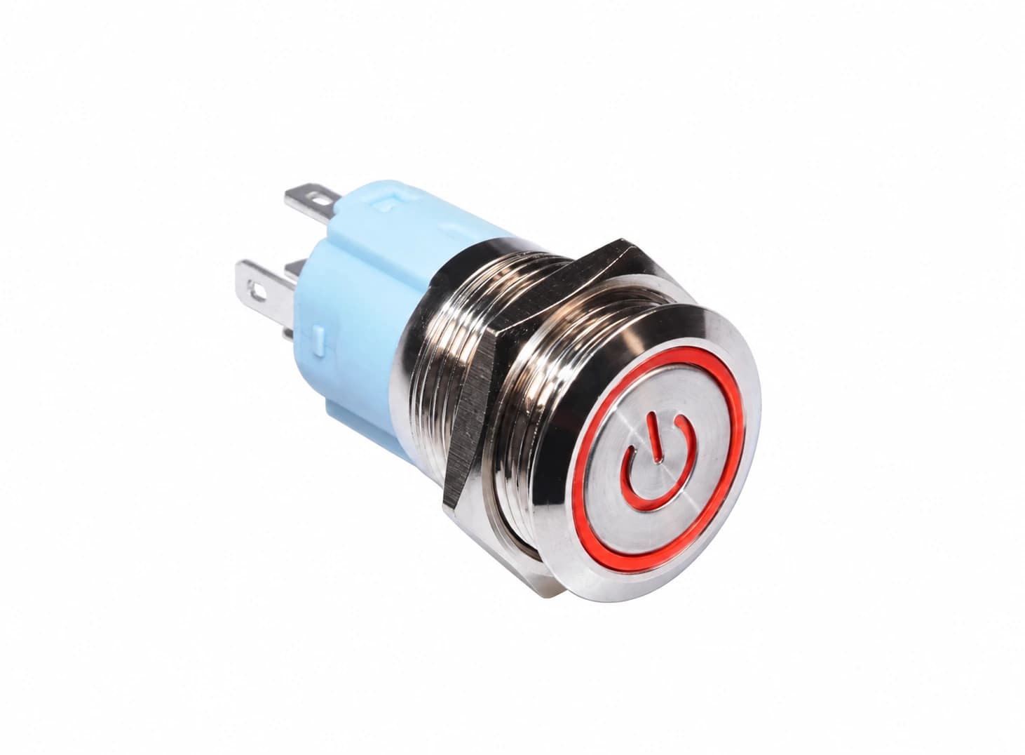 مفتاح ضغط أحمر بقفل ذاتي 16 ملم 250 فولت 5 أمبير | AC 250V 5A 16MM Push Button Switch Self-locking Red