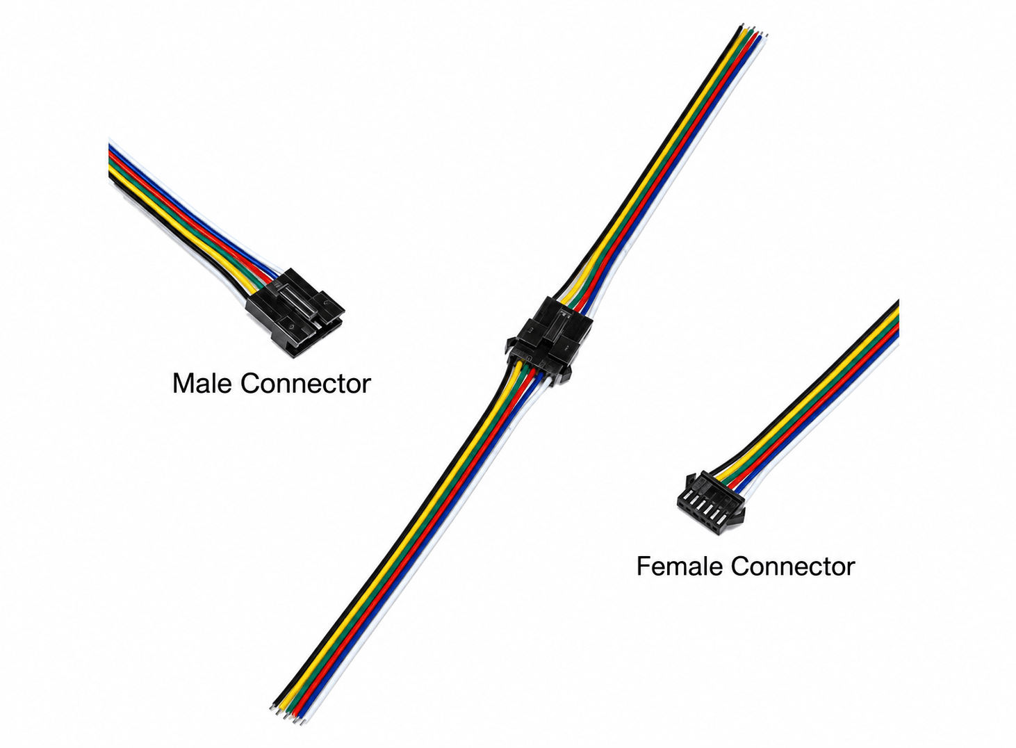 موصلات أسلاك JST SM بعدد 6 دبابيس ذكر وأنثى 011187 | JST SM Connector Wire Terminals
