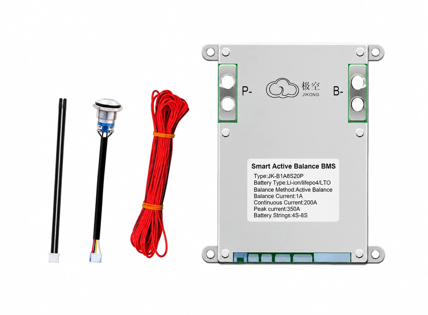 لوحة إدارة بطاريات ذكية JK SMART BMS B1A8S20P 4S-8S 200A | JK SMART BMS B1A8S20P 4S-8S Active Balance 200A