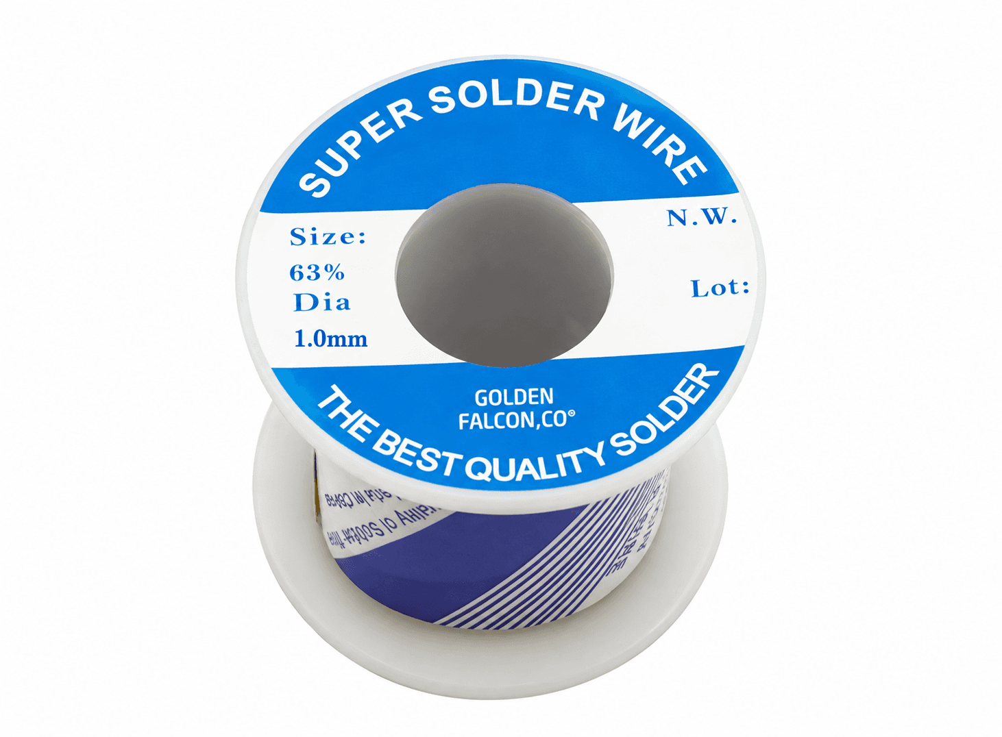 سلك قصدير لحام Sn63/Pb37 بقطر 1.0mm وزن 180g بقلب Rosin منشّط | Golden Falcon Sn63/Pb37 Activated Rosin Core Solder Wire 1.0mm 180g