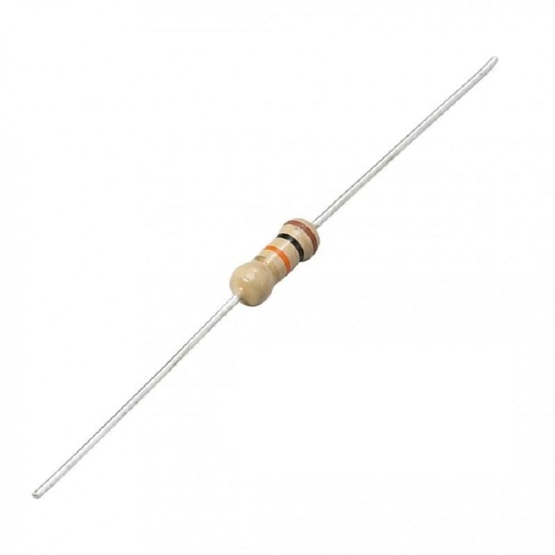 مقاومة كاربون فيلم 0.25W بتفاوت ±5% بقيم قياسية مختارة | Carbon Film Resistor 1/4W (0.25W) ±5% Axial — Select Resistance Value
