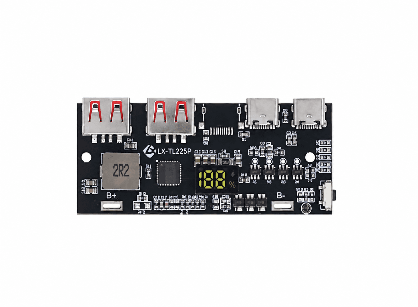 كارت باور بانك 22.5W لبطاريات LiFePO4 3.2V يدعم QC4.0 وPD3.0 وVOOC | 22.5W Power Bank Module for 3.2V LiFePO4 Battery with QC4.0 PD3.0 VOOC