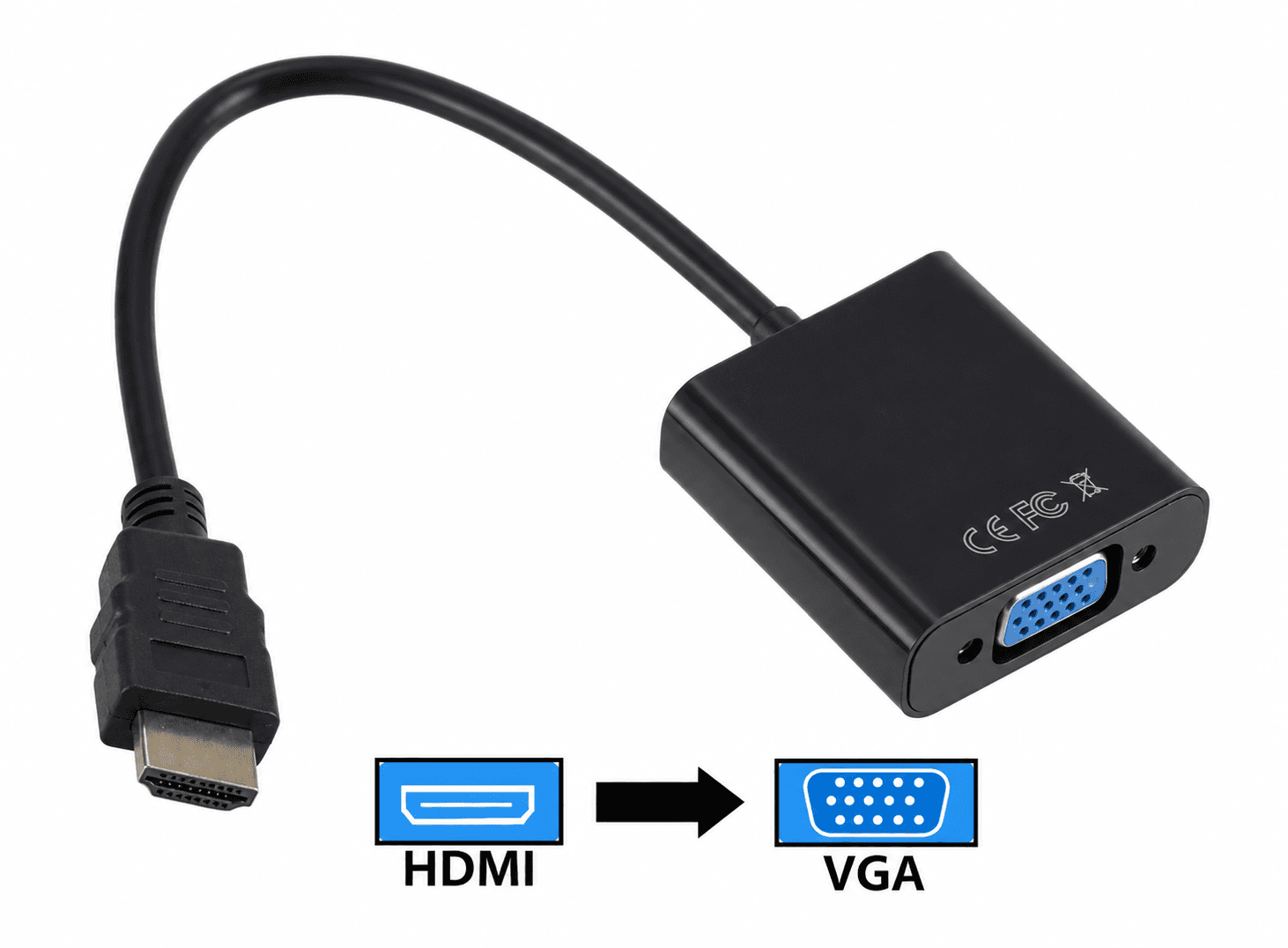 محول رقمي إلى تناظري 1080P HDMI-compatible to VGA Adapter | Display Converter Device