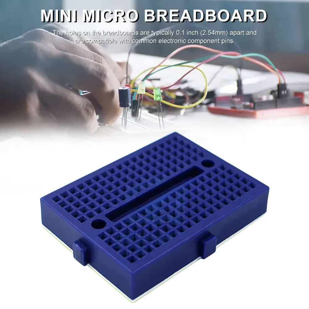 بردبورد صغير بـ170 نقطة توصيل بخطوة 2.54mm | Mini Solderless Breadboard 170 Tie-Points