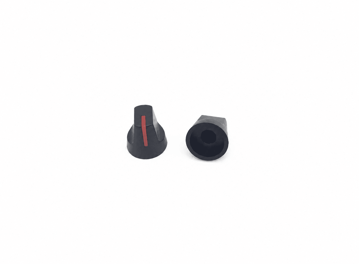 كبّة بلاستيكية للمقاومة المتغيّرة بعمود 6mm لون أحمر | 6mm Potentiometer Plastic Knob, Red