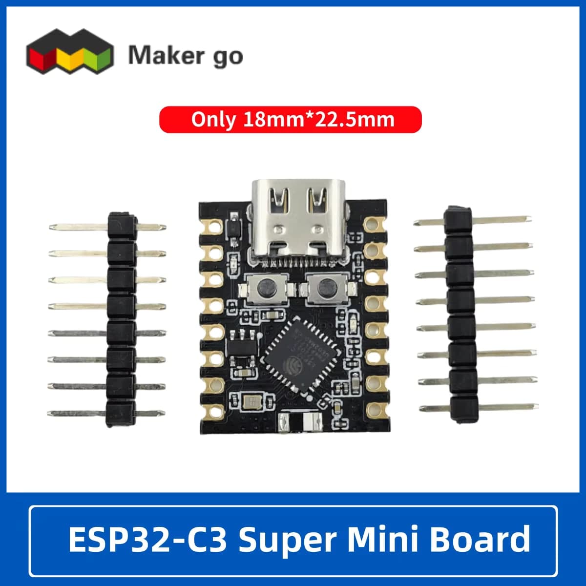 لوحة تطوير MINI ESP32-C3 بمنفذ Type-C مع WiFi وBLE 5 | MINI ESP32-C3 Development Board with USB Type-C, WiFi and BLE 5