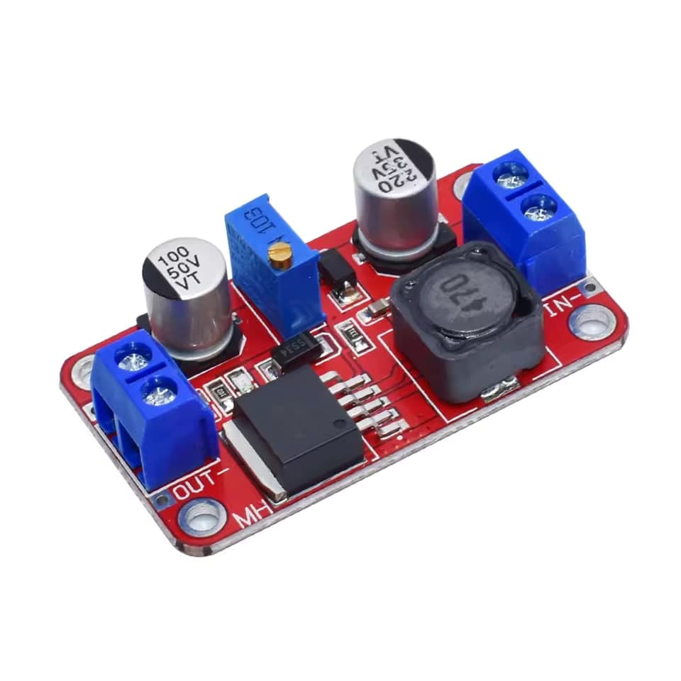 وحدة رفع فولتية DC-DC بتيار 5A من دخل 3.3-35V إلى خرج 5-40V | 5A DC-DC Step-Up Boost Converter, 3.3V-35V Input to 5V-40V Output