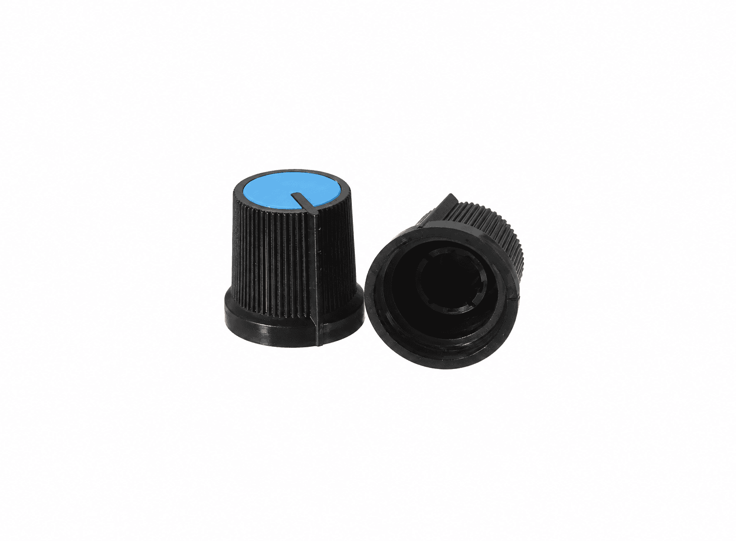 كبّة مقاومة متغيّرة بقياس 15x17mm لعمود 6mm لون أزرق | Potentiometer Knob Cap 15x17mm for 6mm Shaft, Blue