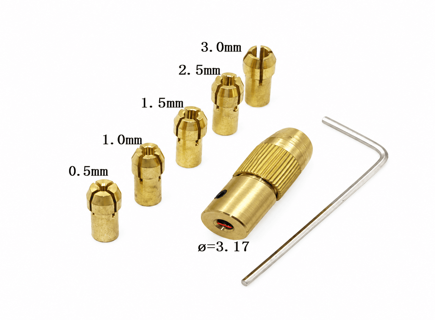 طقم رؤوس مثقاب مصغرة مع قطعة تثبيت 7 قطع بحجم 3.17mm #B5 Y-JL0241B | Mini Drill Bit Chuck Fixture
