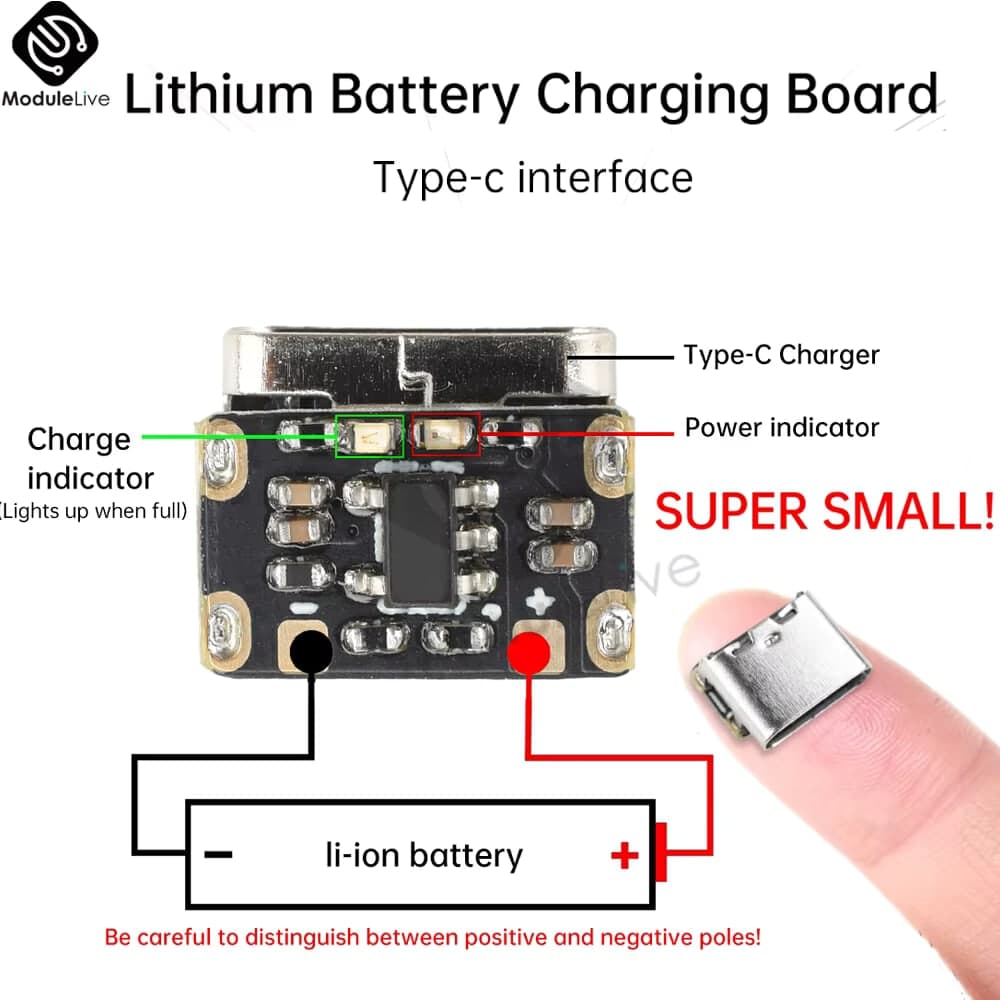 شاحن بطارية ليثيوم خلية واحدة 3.7 فولت بتيار 500 مللي أمبير | 1S 3.7V 500mA Lithium LiPo Battery Charger