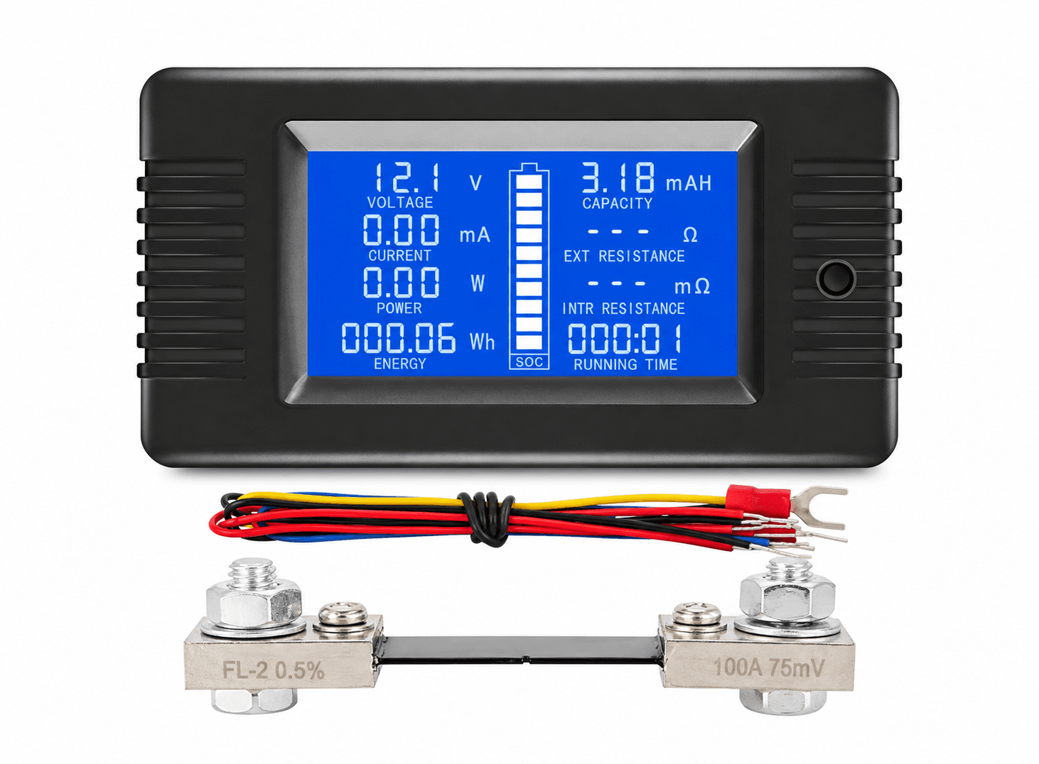 جهاز فحص بطاريات DC 0-200V 0-100A متعدد الوظائف | Battery Monitor