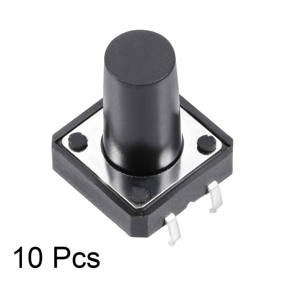 مفتاح تاكت 12x12x15mm بأربعة أطراف | 12x12x15mm Tactile Push Button Switch, 4-Pin Through-Hole