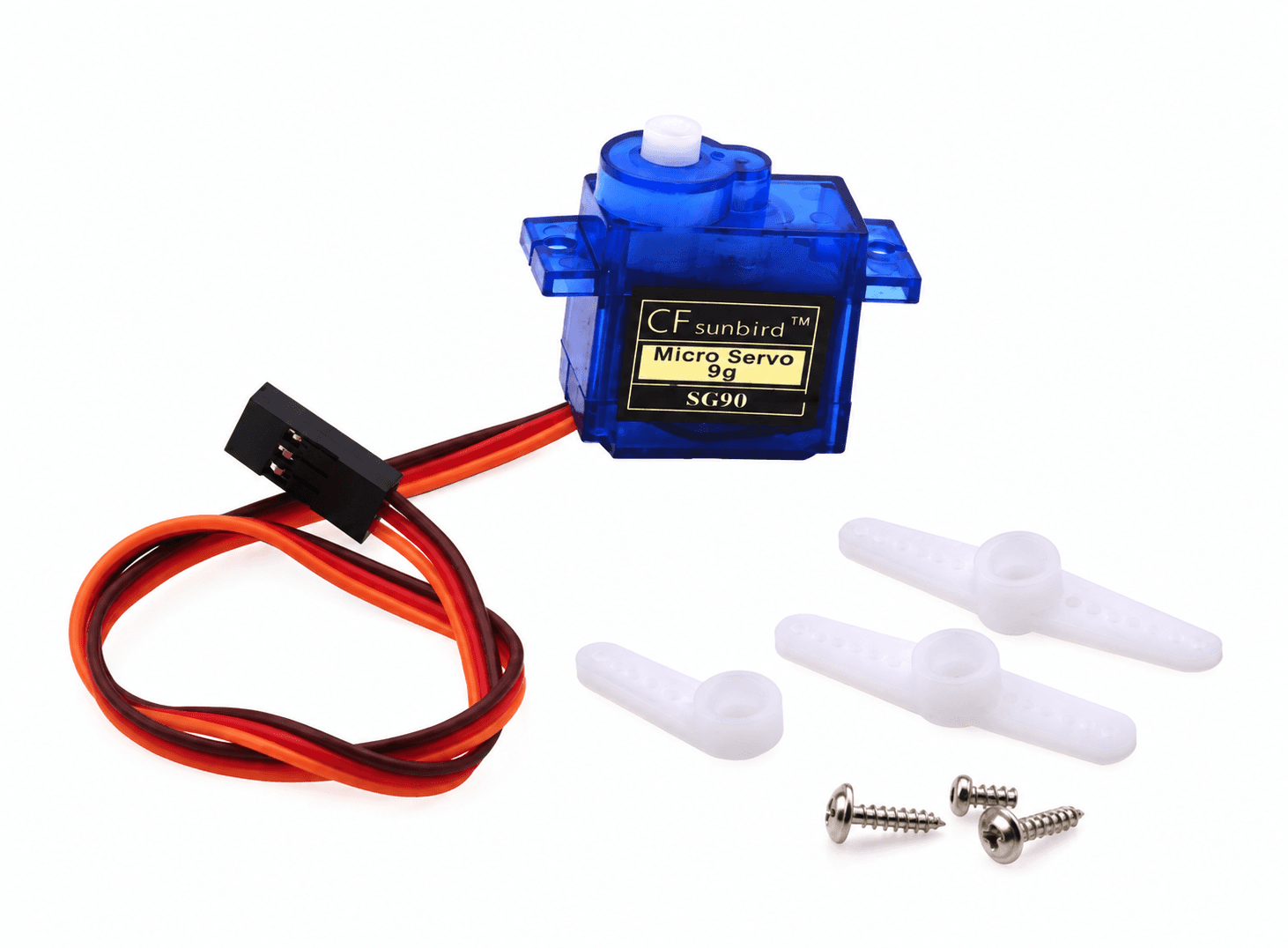 سيرفو موتور SG90 مايكرو 9g بدوران مستمر 360 درجة | SG90 9g Micro Continuous Rotation Servo Motor 360°
