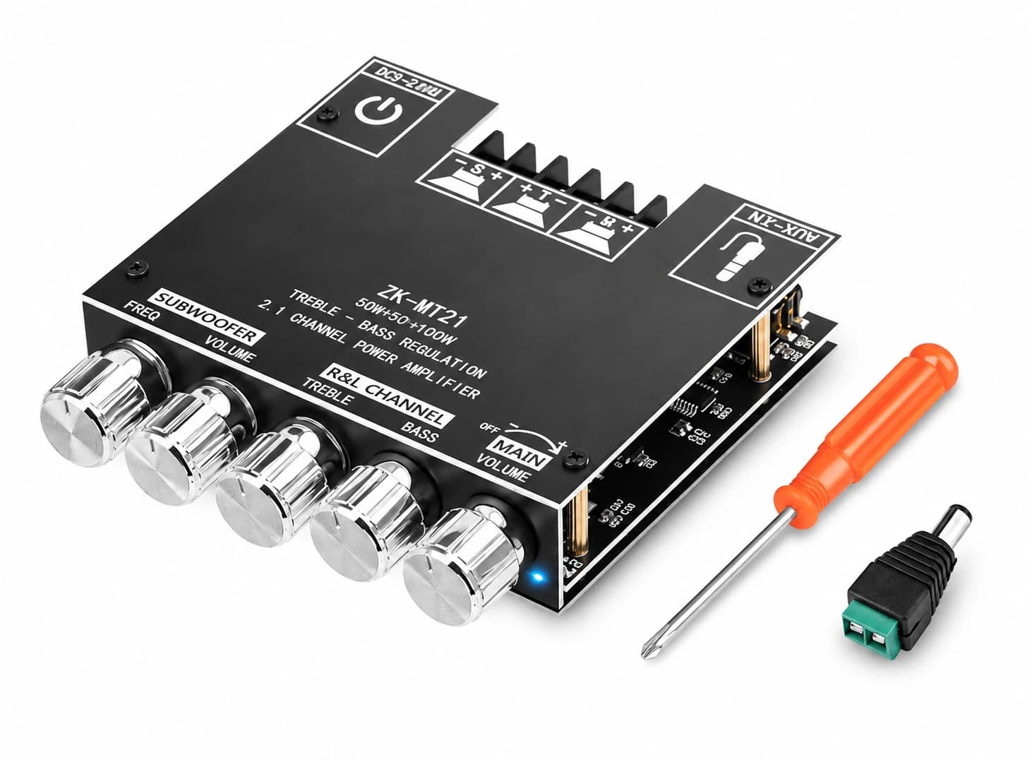 لوحة مضخم صوت بلوتوث 2.1 قناة 50W+50W+100W | ZK-MT21 Bluetooth Amplifier Board 2.1 Channel 50W+50W+100W