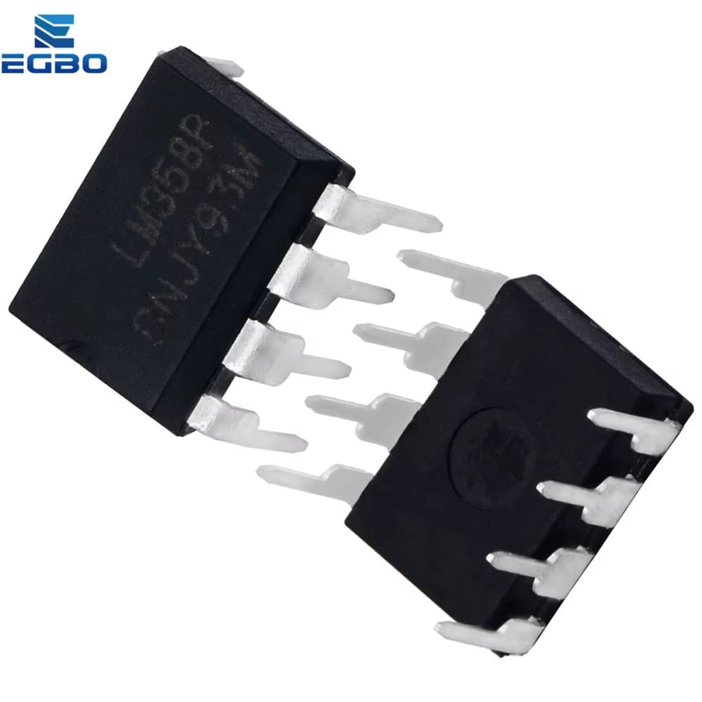 شريحة مكبر عمليات مزدوج LM358P بحزمة DIP-8 | LM358P Dual Operational Amplifier IC, DIP-8