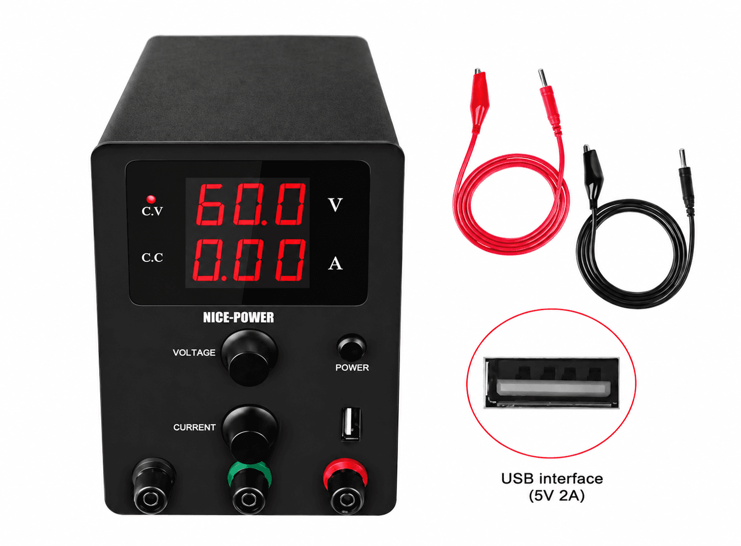 مجهز قدرة دي سي 60V 5A مع شاشة ليد R-SPS605 | DC Power Supply