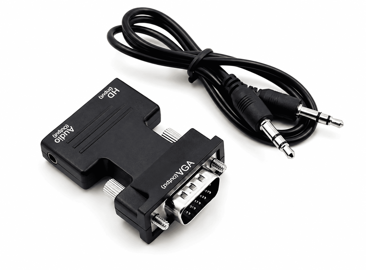 محول من HDMI إلى VGA بدقة Full HD 1080P مع منفذ صوت وفيديو أنثى 3.5 مم | HDMI to VGA Video Converter Adapter