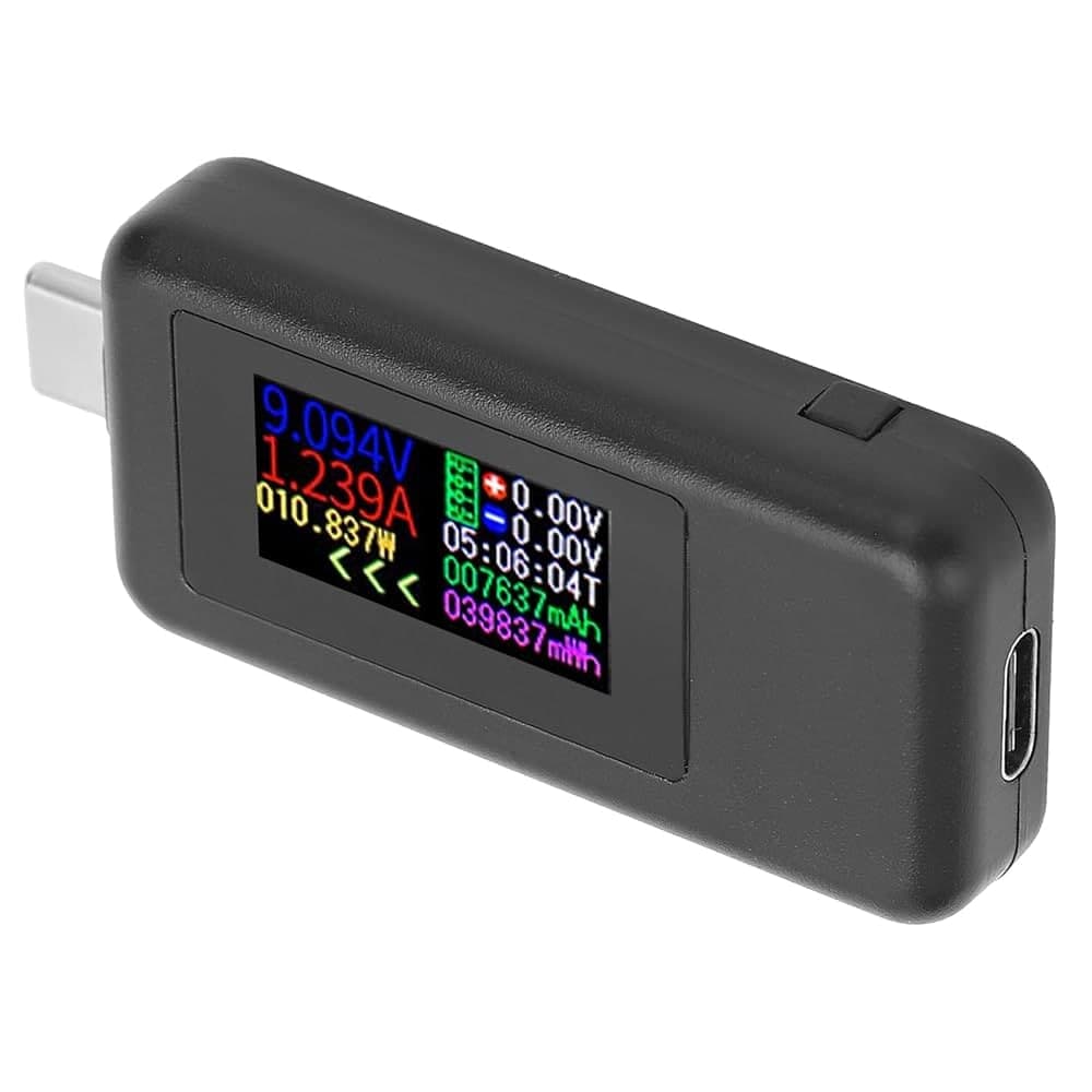 جهاز فحص USB موديل KWS-1902C بشاشة ملوّنة لقياس التيار والفولتية والقدرة | KWS-1902C Type-C Colorful Display USB Tester, Current/Voltage/Power Meter