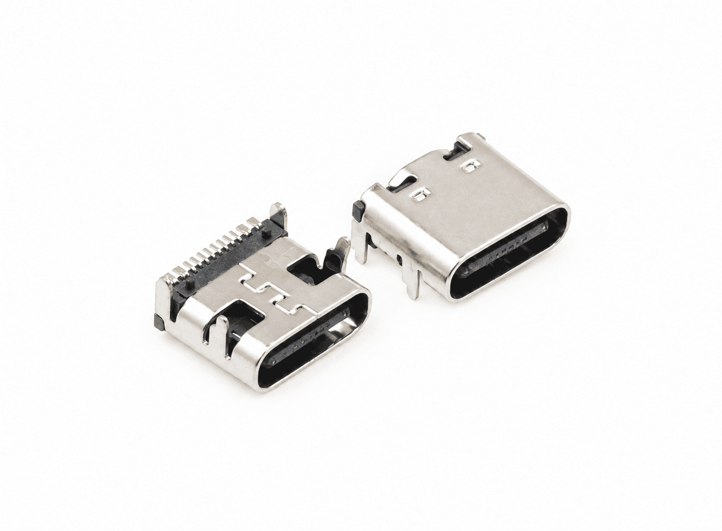 موصل USB Type-C أنثى 16 طرف لحام سطحي SMD | USB Type-C 16-Pin Female SMD Connector (Charging / USB 2.0)