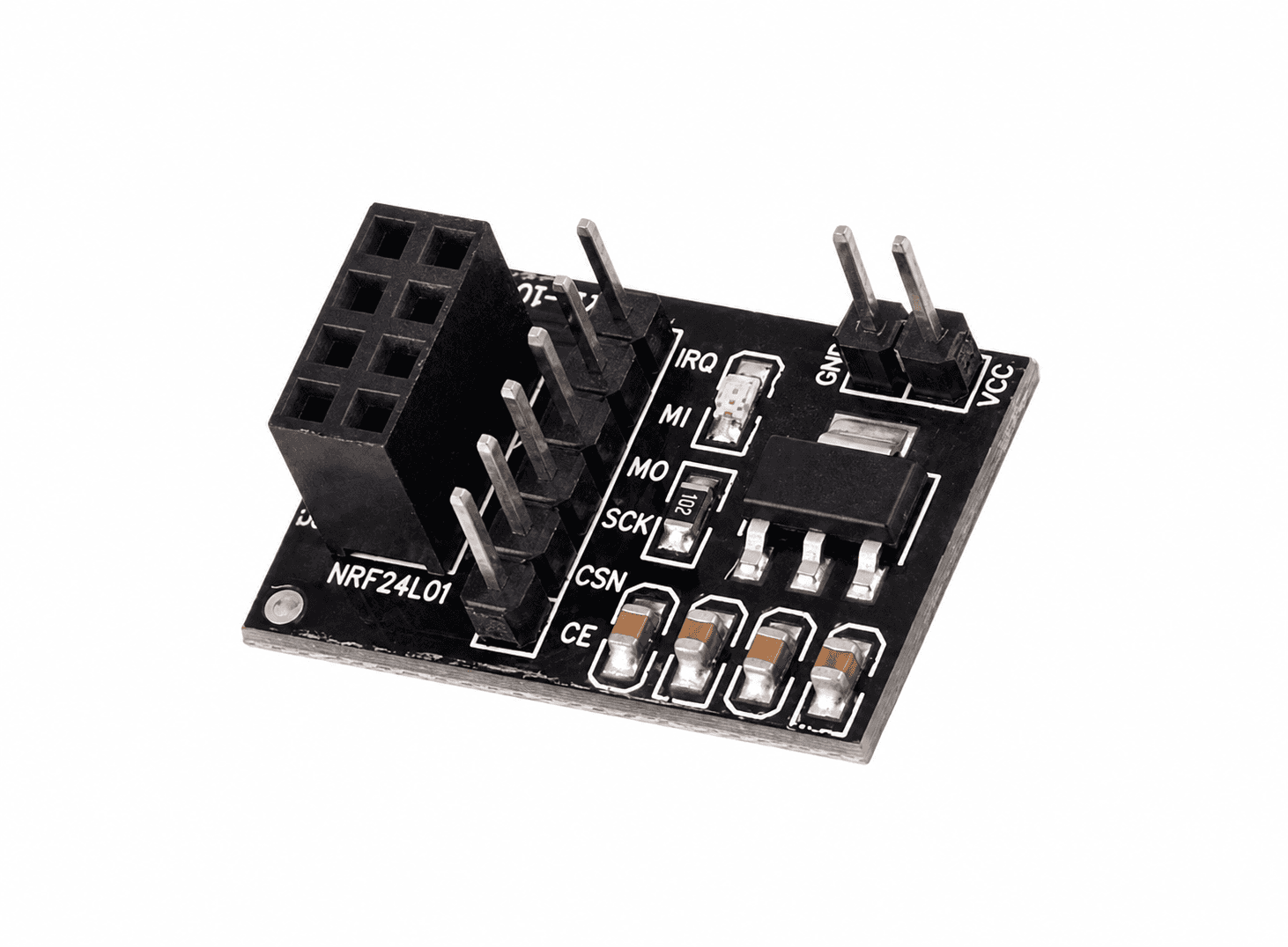 لوحة تهيئة لوحدة nRF24L01 مع منظم AMS1117 من 5V إلى 3.3V | nRF24L01 Socket Adapter Board with AMS1117 5V to 3.3V Regulator