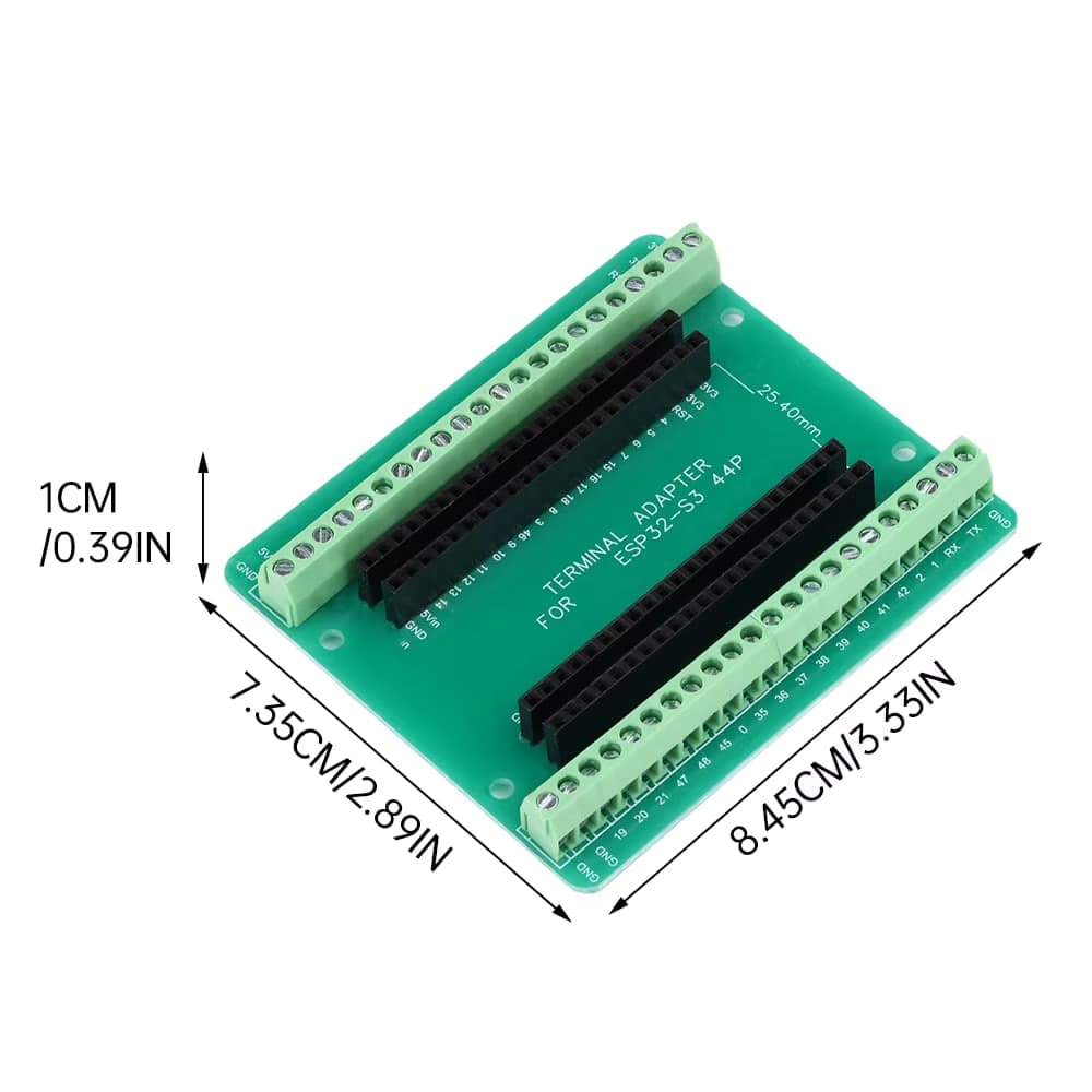 لوحة توسعة ومحوّل مشابك لوحدة ESP32-S3 بـ 44 رجل | ESP32-S3 Expansion Board Module Terminal Adapter, 44-Pin