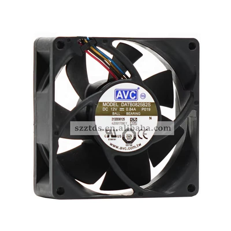 مروحة تبريد AVC DATB0825B2S قياس 80x80x25mm بفولتية 12V وتيار 0.80A بأربعة أسلاك (مستعملة) | AVC DATB0825B2S 80x80x25mm 12V 0.80A 4-Wire High Airflow Cooling Fan (Used)