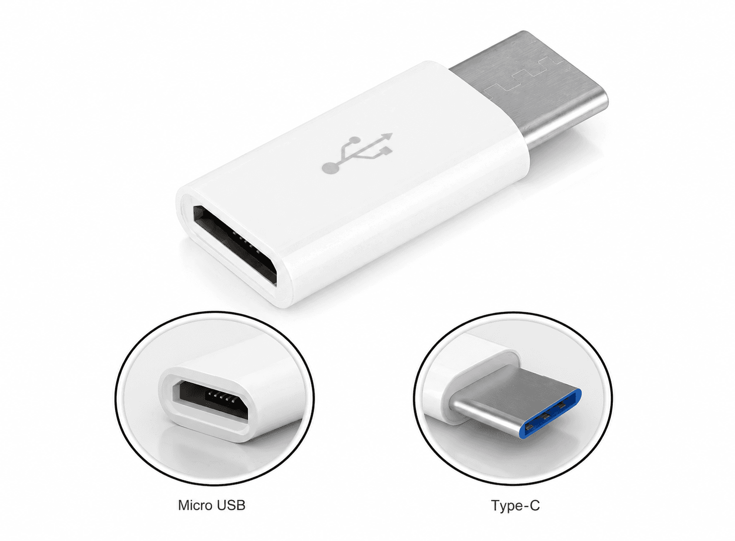 موصل ذكر لتحويل Micro USB 2.0 إلى USB 3.1 Type-C #Q10 Y-JL0005A | USB Male Connector