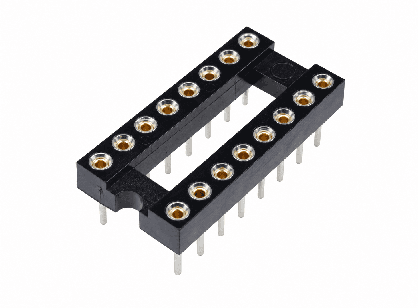 قاعدة رقاقة DIP16 بستة عشر رجلاً للتركيب على اللوحة | DIP16 IC Socket Adapter Connector