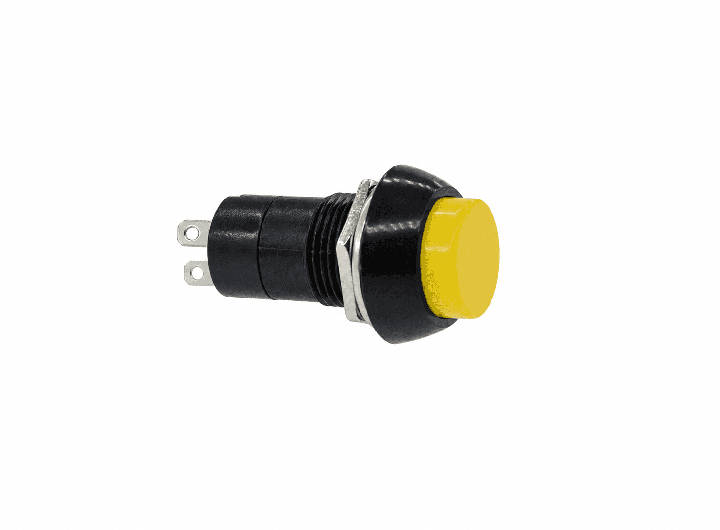 مفتاح ضغط PBS-11B 2 طرف مقاس 12mm بدون قفل أصفر #W2 050436 | Push Button Switch
