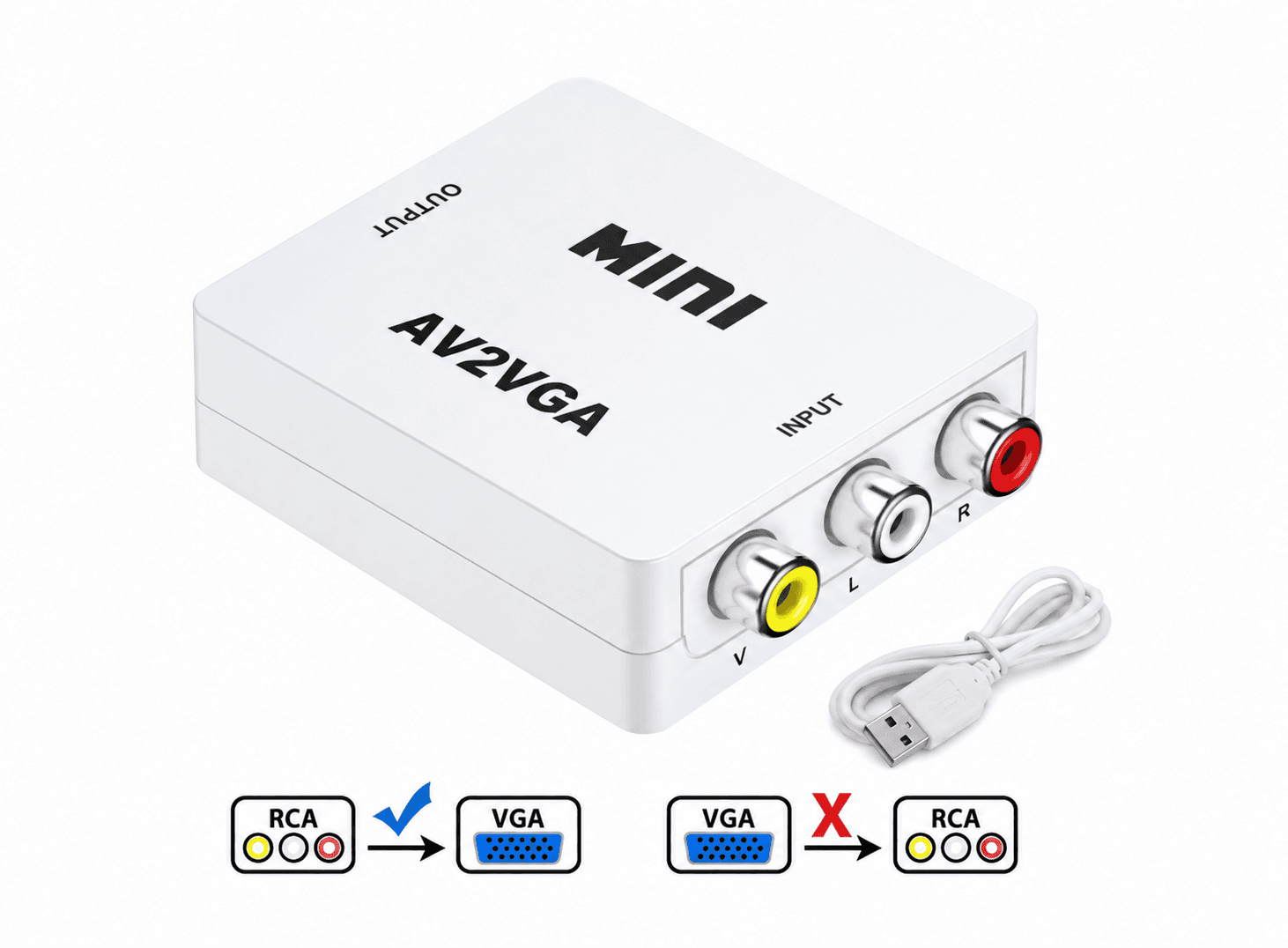 محول فيديو AV RCA CVBS إلى VGA | AV To VGA Video Converter