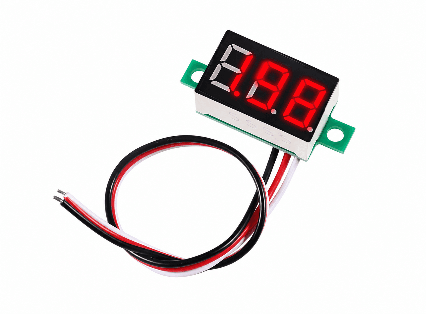 فولتمتر رقمي 0.36 إنش أحمر DC 2.5-40V بـ 3 أسلاك وشاشة 3 رقماً طراز 030261HO | Digital Voltmeter