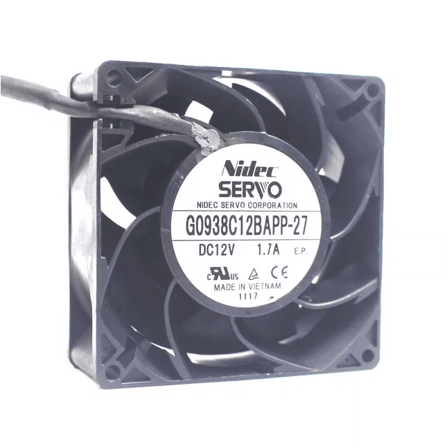 مروحة تبريد NIDEC G0938C12BAPP-27 بجهد 12V وتيار 1.7A مقاس 90x90x38mm | Axial Cooling Fan