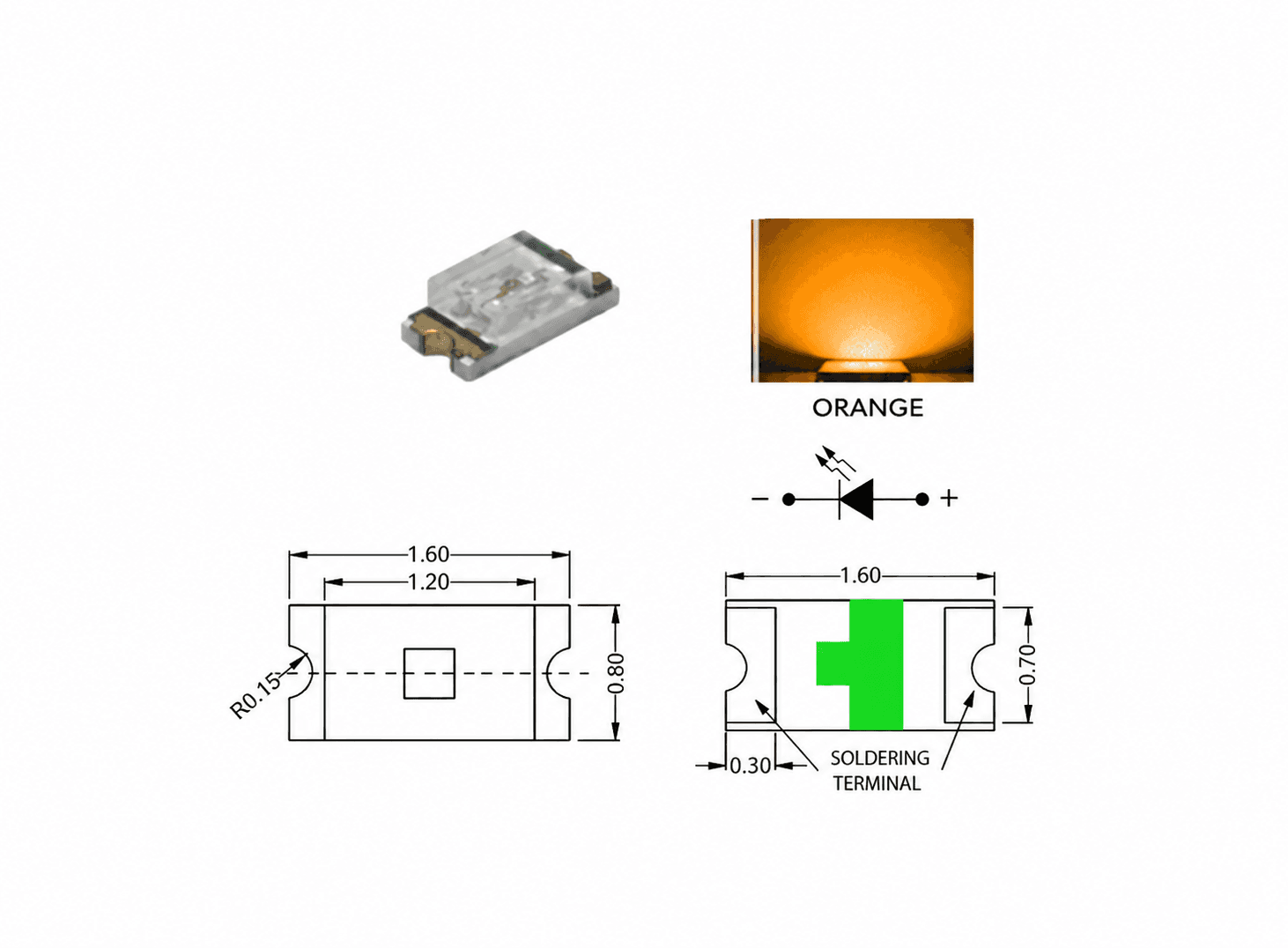 ليد LED سطحي SMD 0603 عالي السطوع 3.0-3.6V | SMD 0603 Super Bright Chip LED 3.0-3.6V