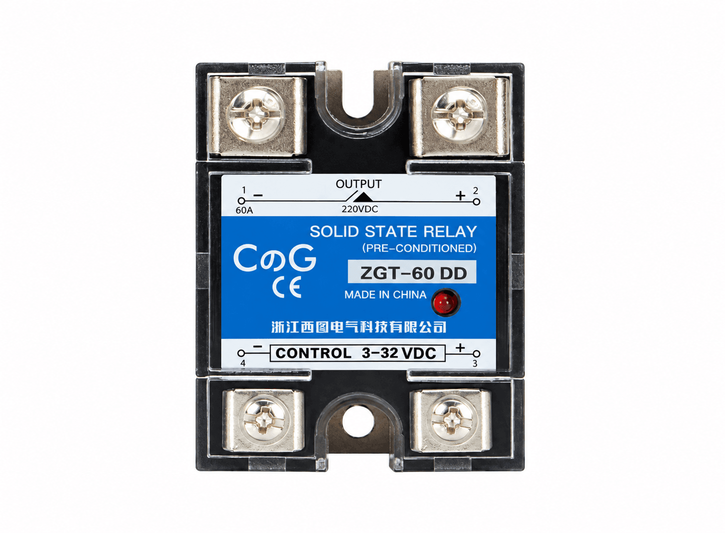 ريلاي حالة صلبة SSR تيار 60A لأحمال DC حتى 220V | DC Solid State Relay SSR 60A, DC Load up to 220V
