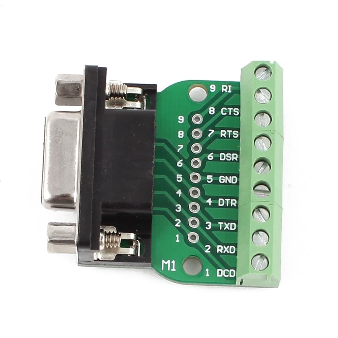 محوّل DB9 أنثى إلى مشابك مسمارية بتسعة أطراف لوصلات RS232 | DB9 Female Connector to Screw Terminal Breakout Adapter, 9-Pin RS232