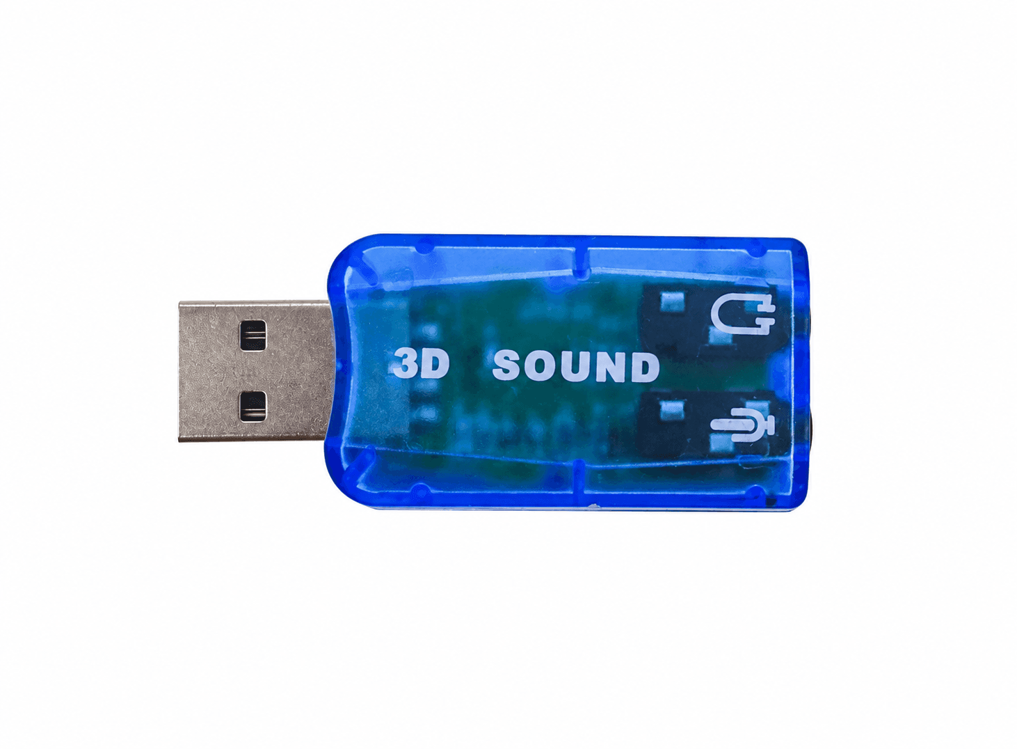 كارت صوت USB 5.1 ثلاثي الأبعاد محول من USB إلى سماعة رأس 3.5 للكمبيوتر | USB Sound Card