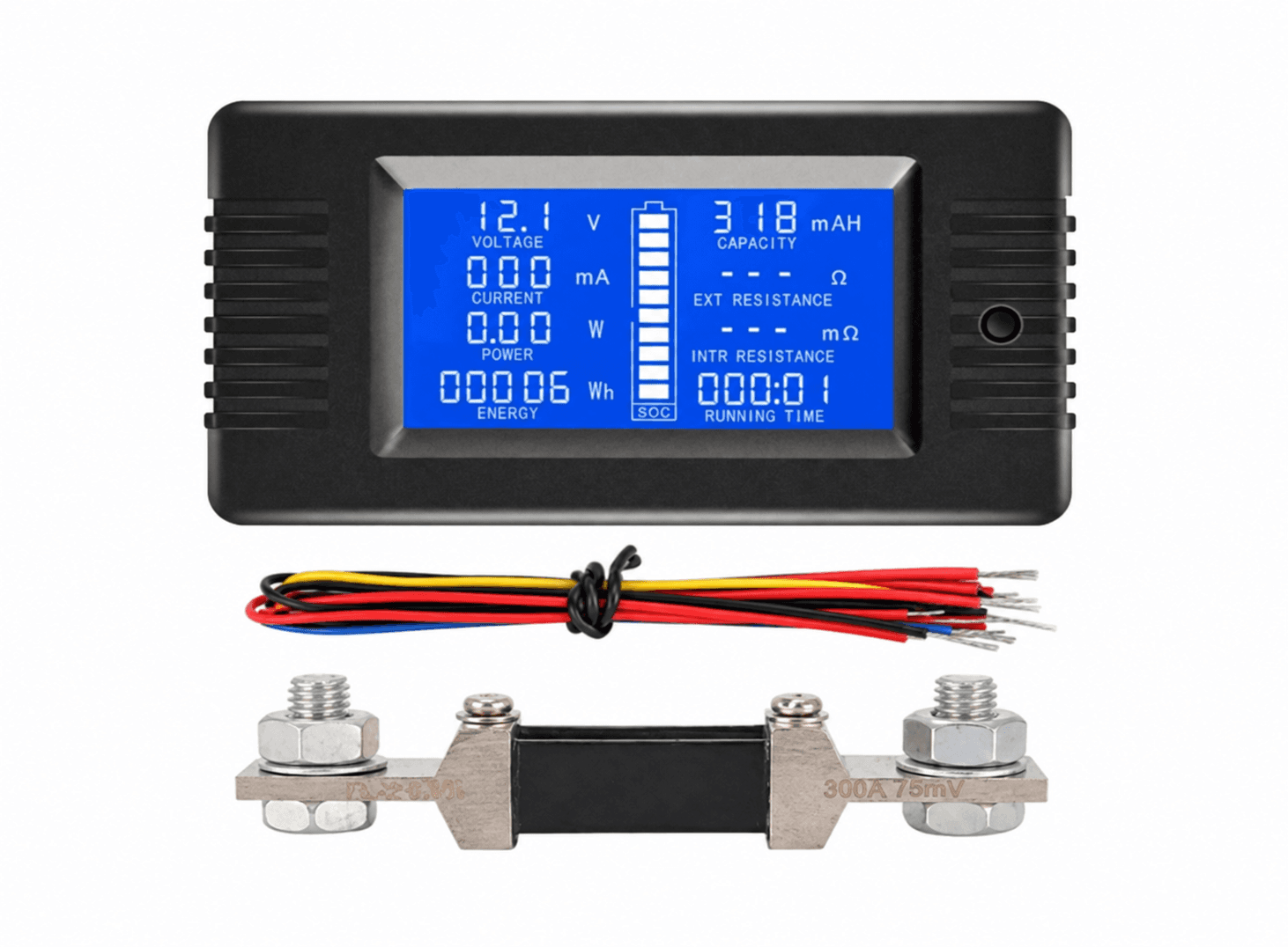 فاحص بطارية DC 0-200V 0-300A فولتميتر وأمبيرتر طاقة رقم #E2 X30640 | Battery Tester Voltmeter-Ammeter-Power