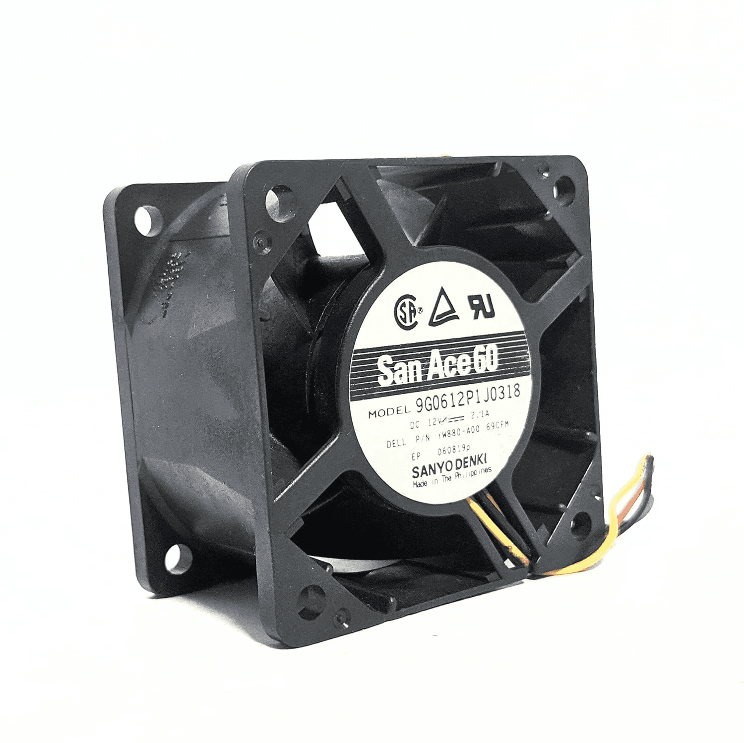 مروحة تبريد سيرفر Sanyo Denki 9G0612P1J0318 بجهد 12V وتيار 2.1A مقاس 60x60x38mm | Server Cooling Fan