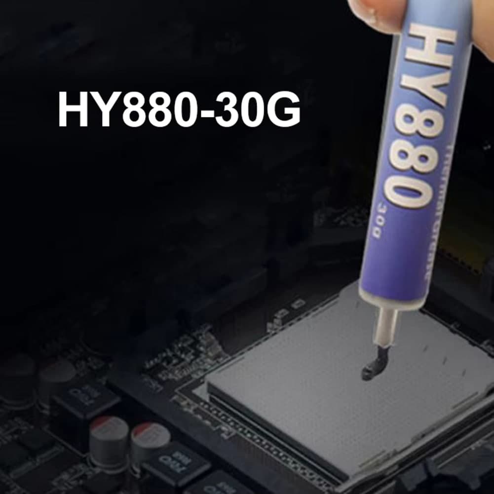 معجون حراري HY880 رمادي عالي الأداء بحقنة للمعالجات وكروت الشاشة | Halnziye HY880 High-Performance Grey Thermal Grease Syringe for CPU and GPU