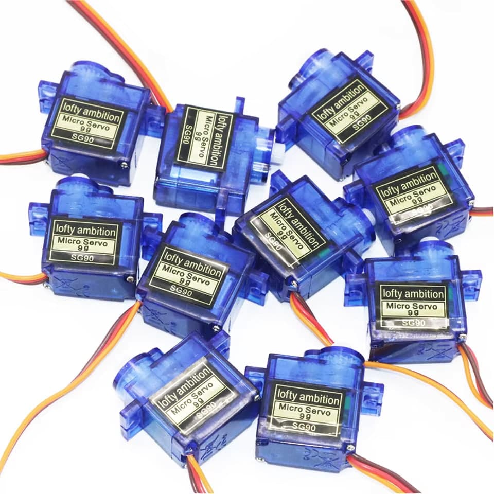 سيرفو موتور SG90 مايكرو بوزن 9g ومدى دوران 180 درجة | SG90 Micro Servo Motor 9g 180° PWM — 4.8-6V Plastic Gear