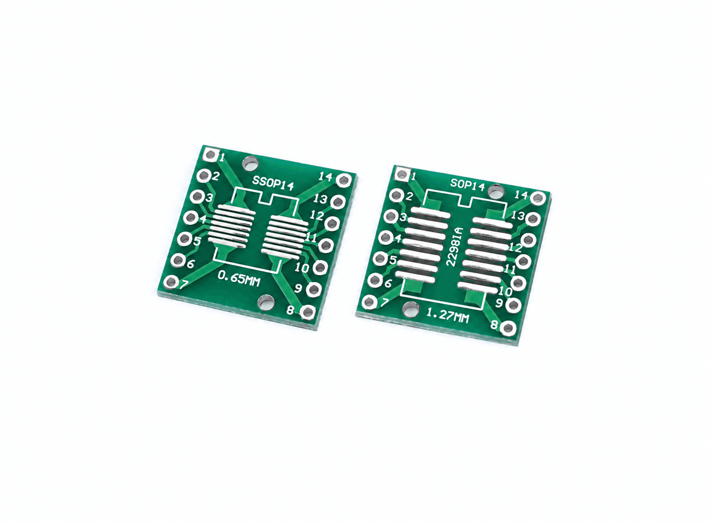 لوحة محول مقبس IC من SOP14 إلى DIP-SMD 0.65mm 1.27mm | IC Adapter Socket PCB Board