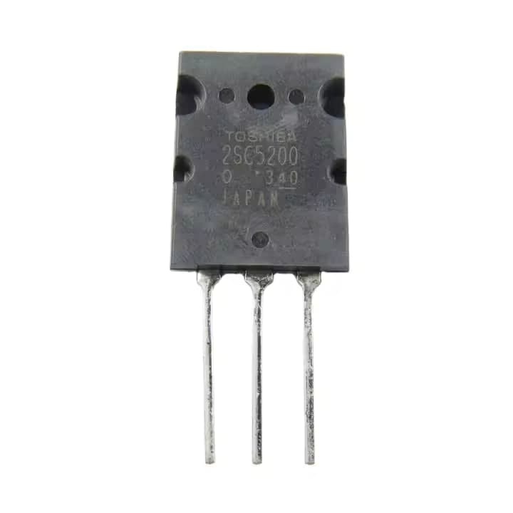 ترانزستور قدرة 2SC5200 نوع NPN بفولتية 230V وتيار مستمر 15A وقدرة 150W | 2SC5200 NPN Audio Power Transistor 230V 15A 150W TO-3P