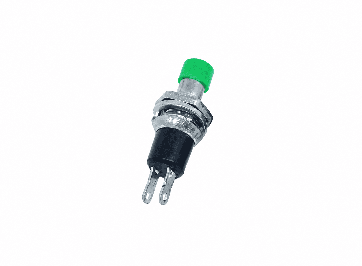 مفتاح ضغط قياس 7mm بزر أخضر لتركيب اللوحة الأمامية | 7mm Panel Mount Push Button Switch, Green Button