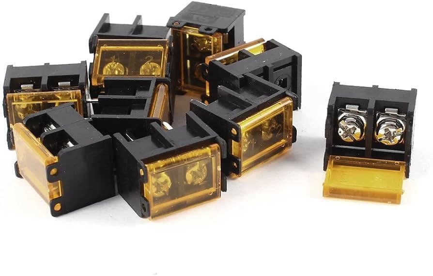 طرف توصيل لولبي HB-9500 بطرفين ومسافة 9.5 ملم مع غطاء للوحة الدوائر المطبوعة | HB-9500 2P 9.5mm Terminal Block Connector with Cover PCB Mount