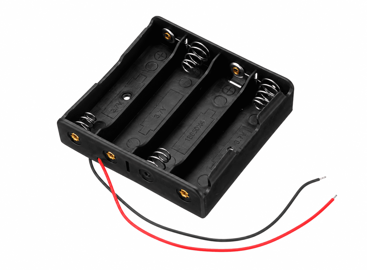 حاضنة بطاريات 18650 لأربع خلايا بأطراف نابضة | 4 x 18650 Battery Holder with Spring Contacts