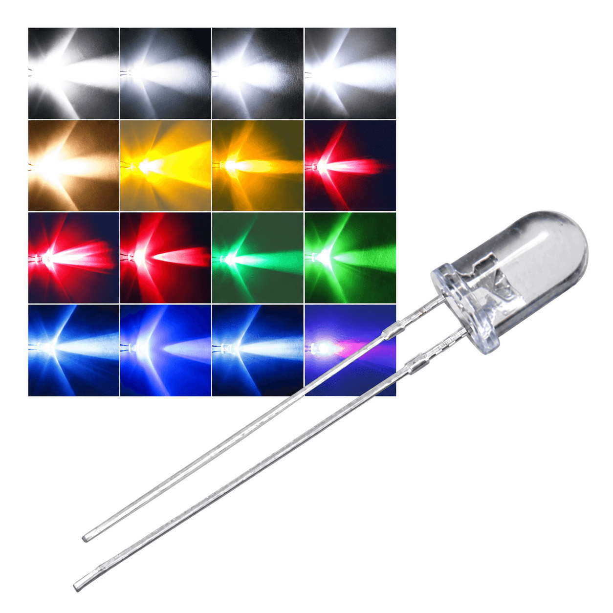 مصباح LED شفاف 5mm عدد 8 | LED Diode